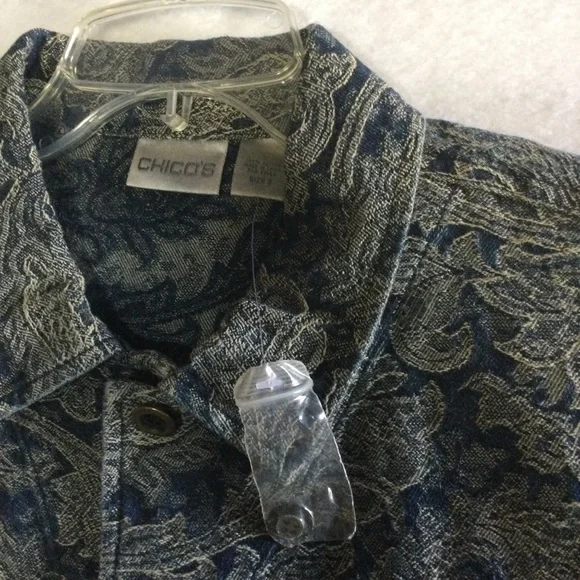 NEW Chico's Paisley Cotton Jacket Size XL 16 - Picture 3 of 5